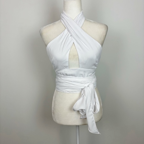Superdown Jennifer Wrap Top in White - Picture 2 of 6